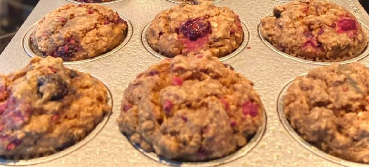 Recette: Muffins aux fruits et avoine.