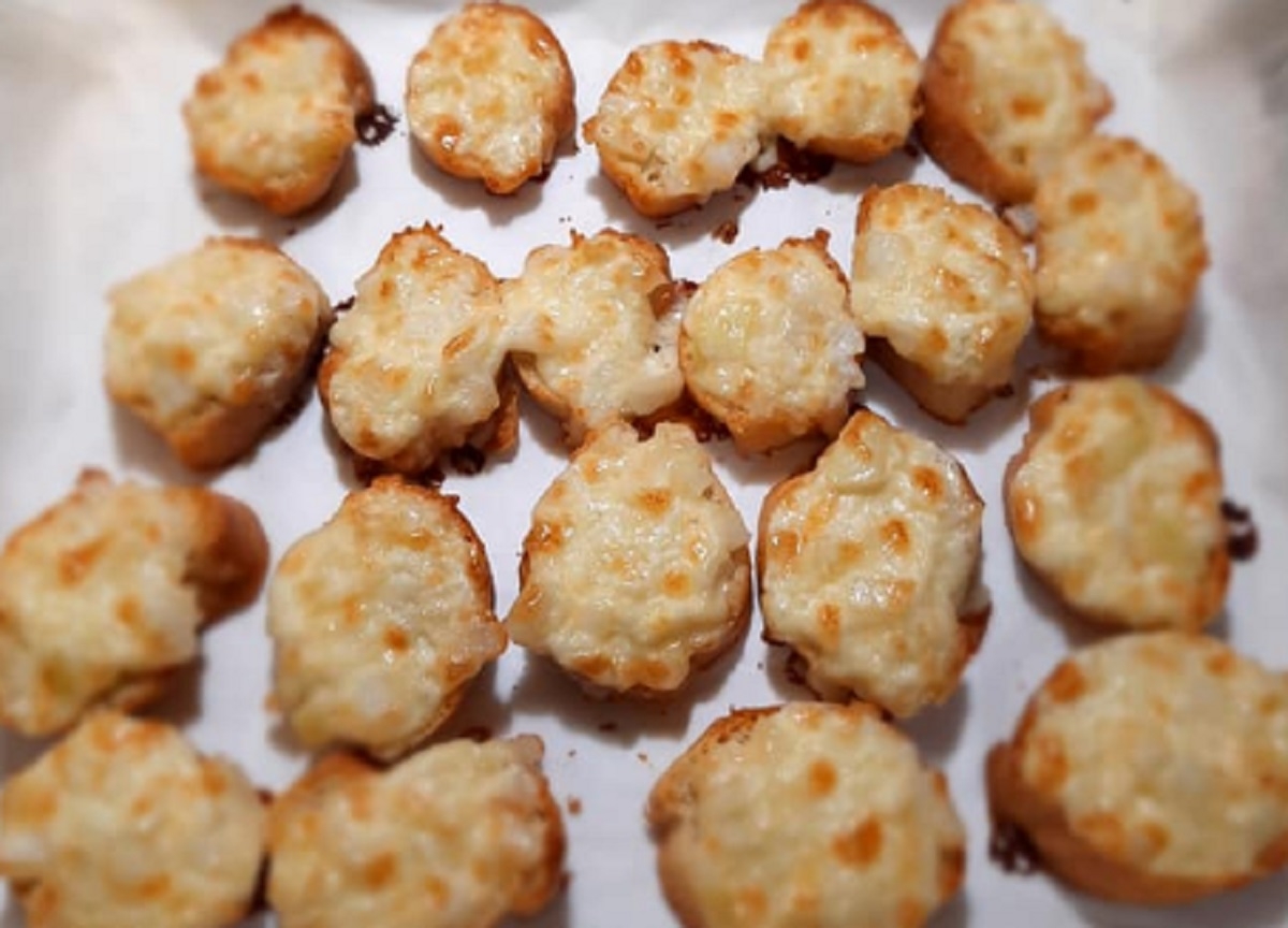 Recette: Crotons au crabe gratins.