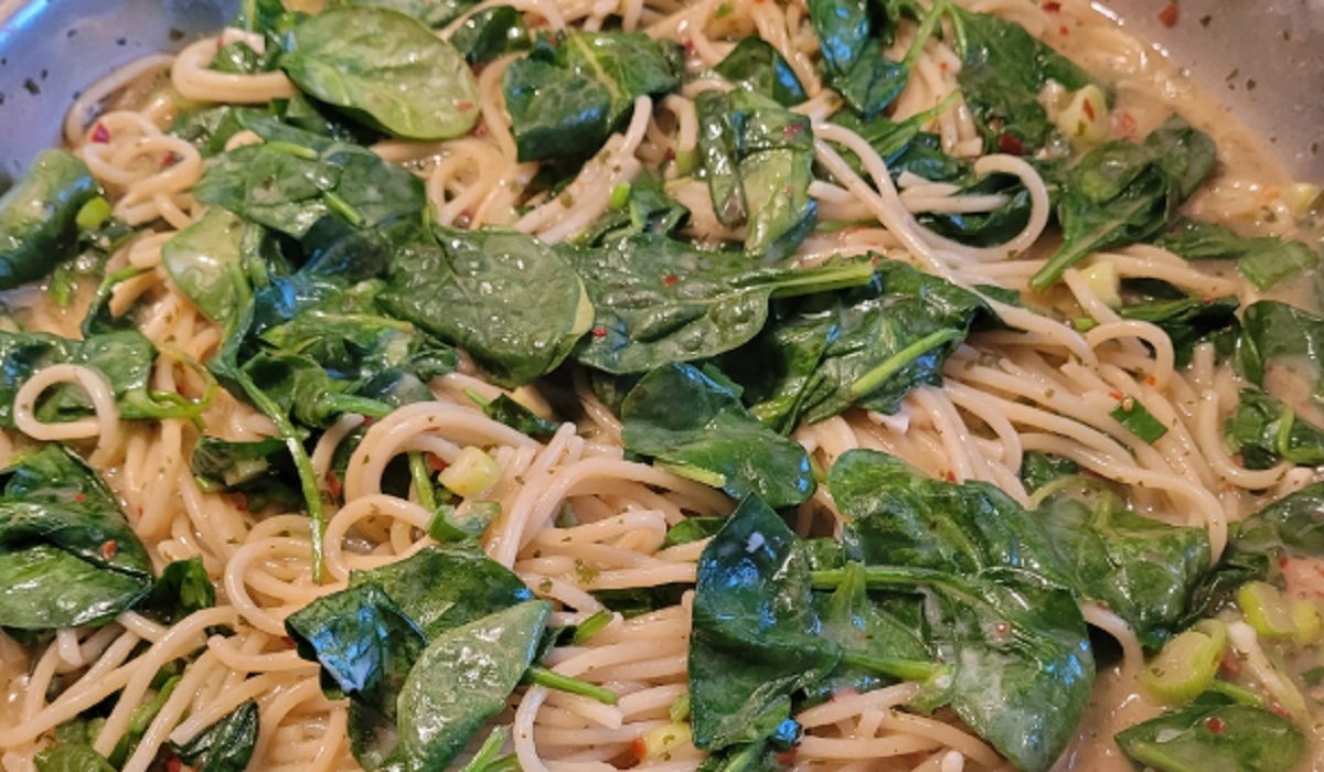 Recette: Spaghetti aux pinards.