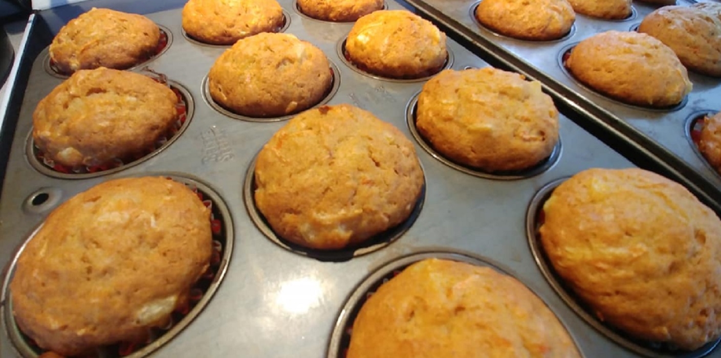 Recette: Muffins aux carottes et raisins.