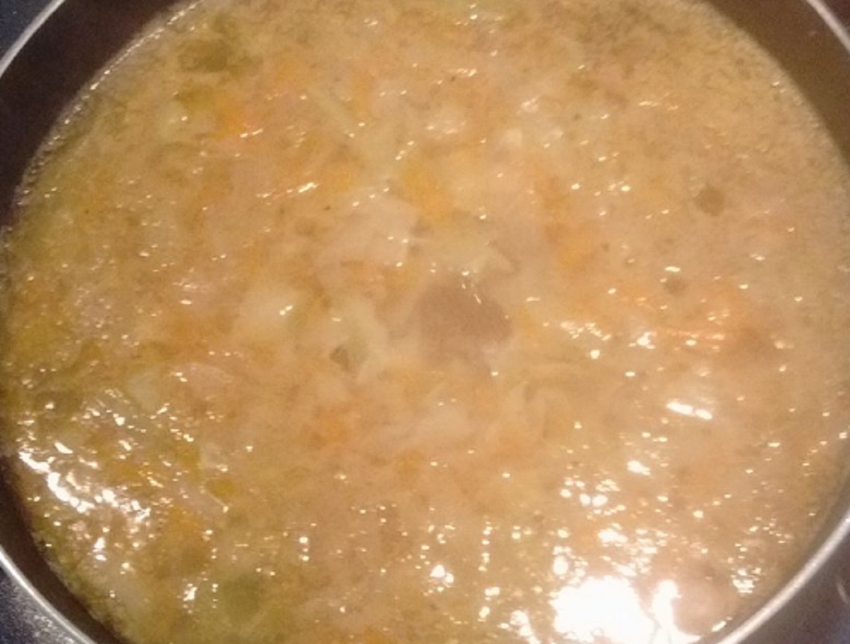 Recette: Soupe aux g�siers de poulet et chou.