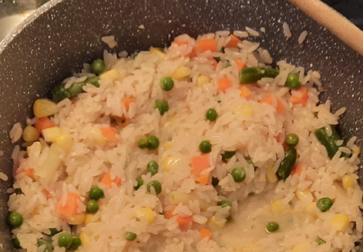 Recette: Riz � l'orange et mac�doine.