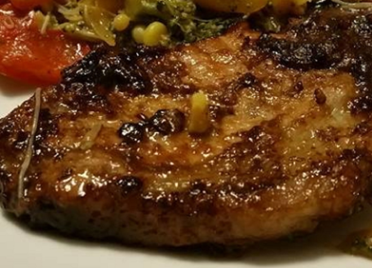 Recette: Steak de longe de porc balsamique et miel.