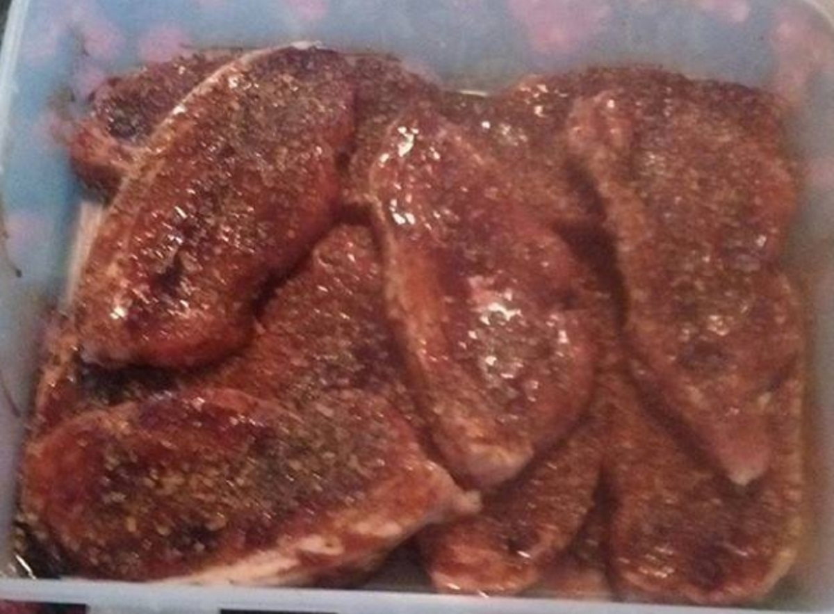 Recette: Steak de porc mariné.