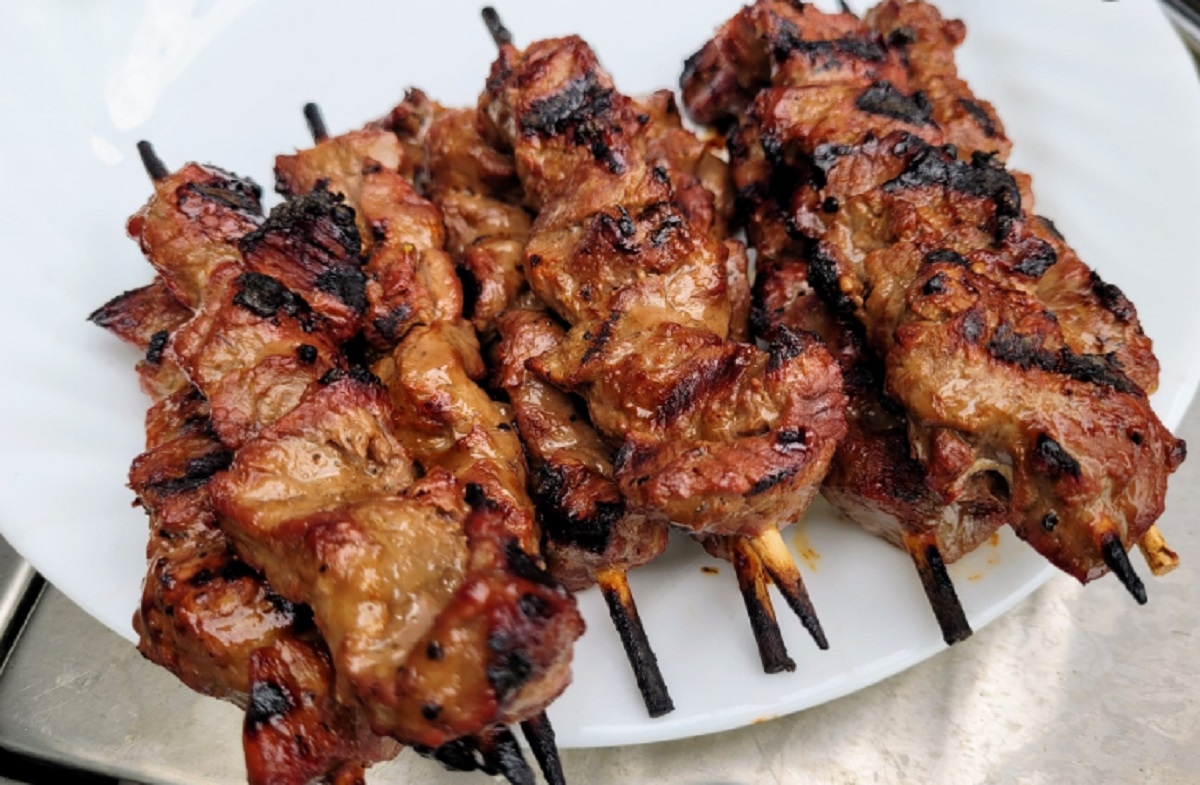 Recette: Souvlaky de boeuf  l'ail.