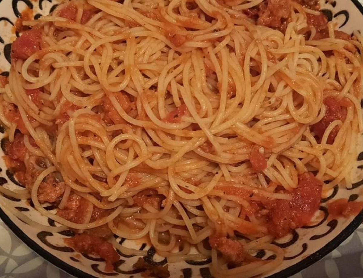 Recette: Spaghetti aux tomates en d�s.