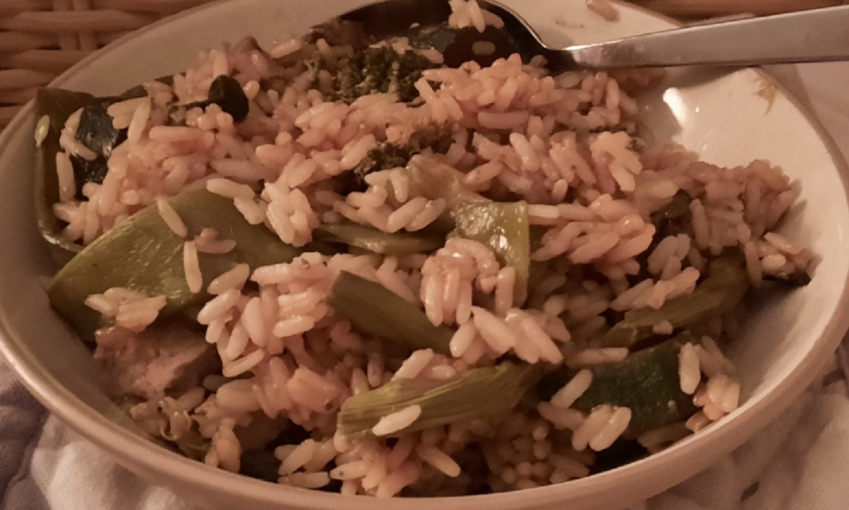 Recette: Riz au porc et l�gumes verts.