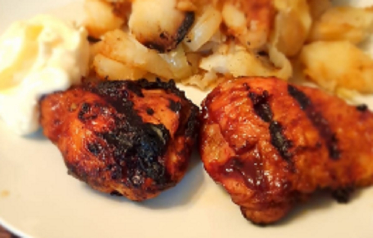Recette: Hauts de cuisses de poulet et sa sauce barbecue.
