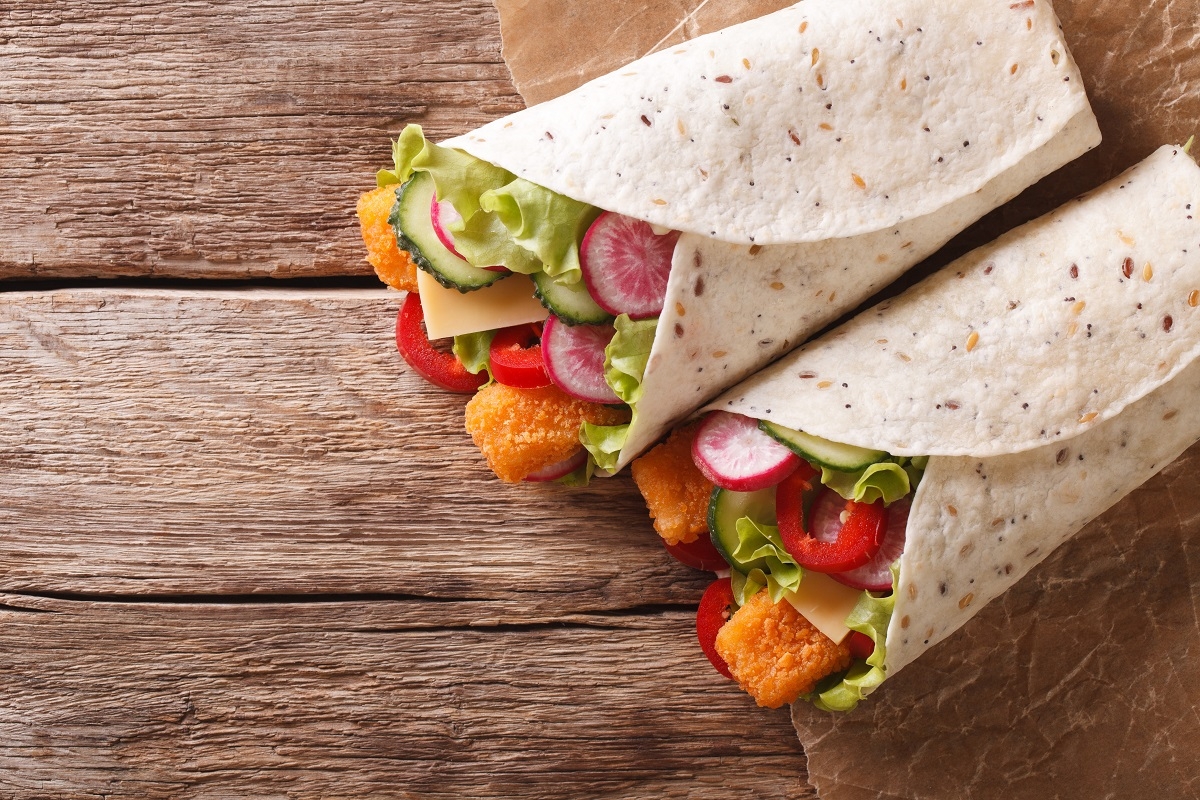 Recette: Wrap au filet de poisson pan.