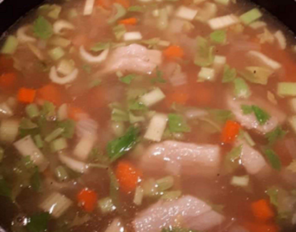 Recette: Soupe � l'orge mond� et l�gumes. 