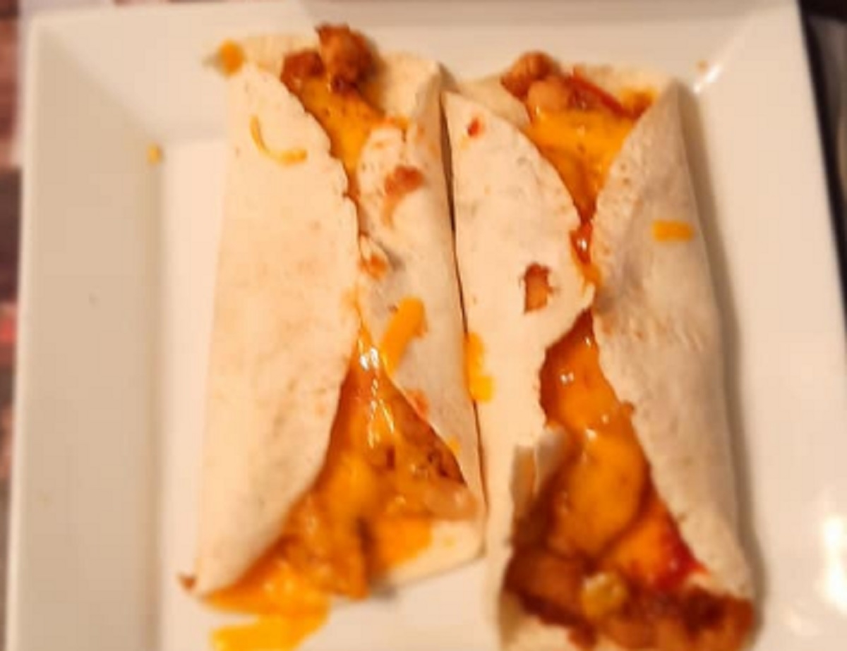 Recette: Fajitas au poulet et fromage cheddar fort.