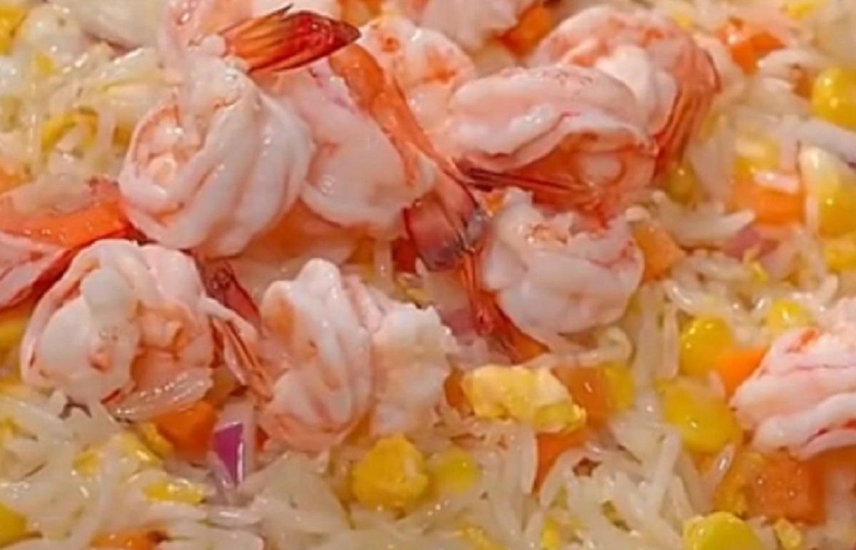 Recette: Riz aux crevettes et lgumes.