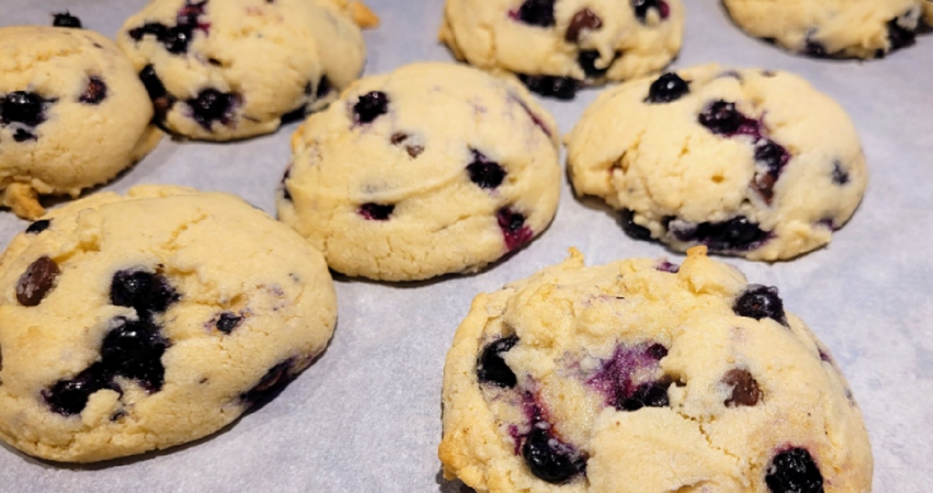 Recette: Biscuits aux bleuets et chocolat.