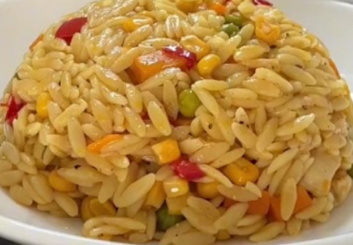 Recette: Orzo au fromage et auxlgumes.