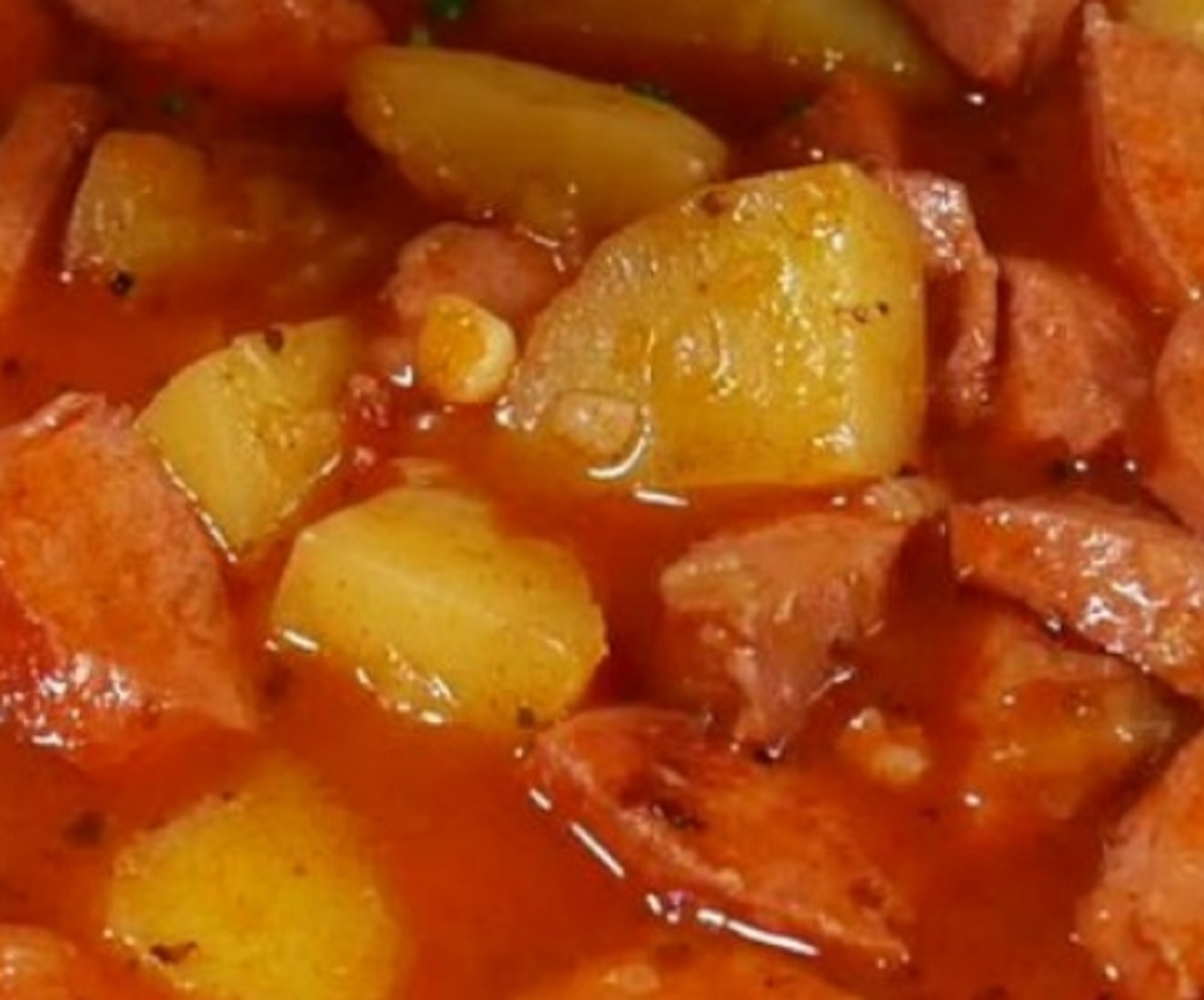 Recette: Mijot� de saucisses merguez et aux l�gumes.