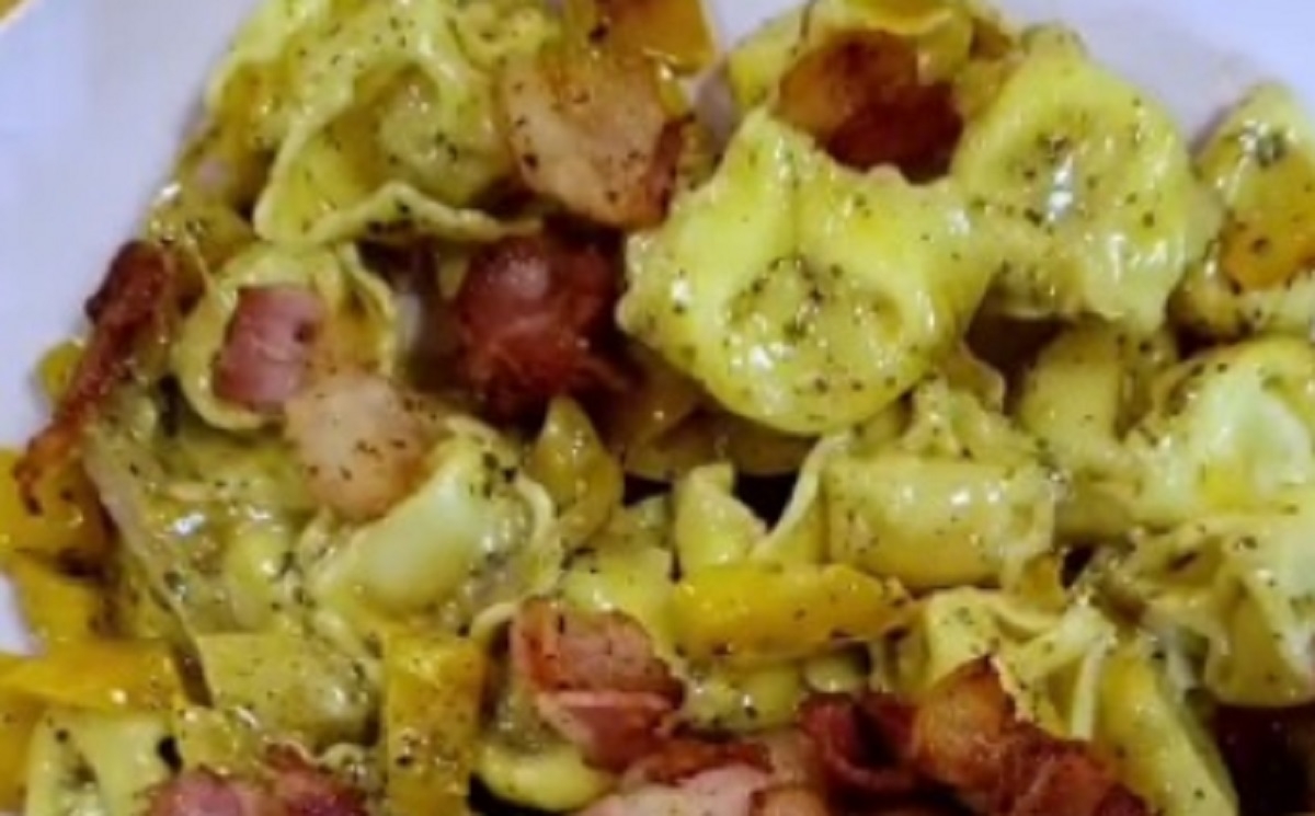 Recette: Tortellinis, fromage et bacon.