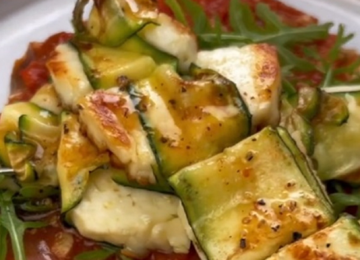 Recette: Brochette de fromage halloumi et zucchini.