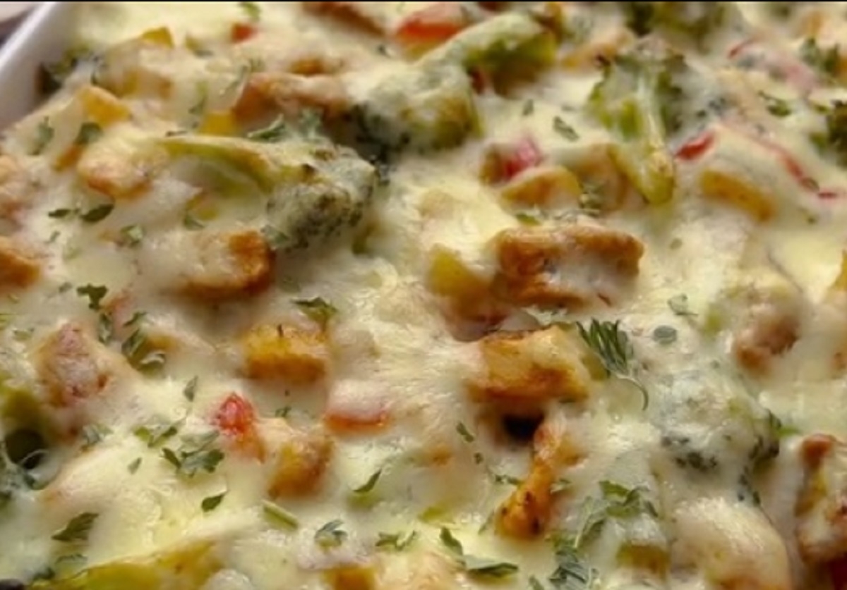 Recette: Casserole de poulet et lgumes au gratin.