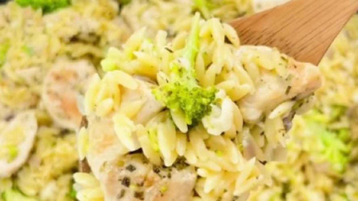 Recette: Orzo au poulet et brocoli.