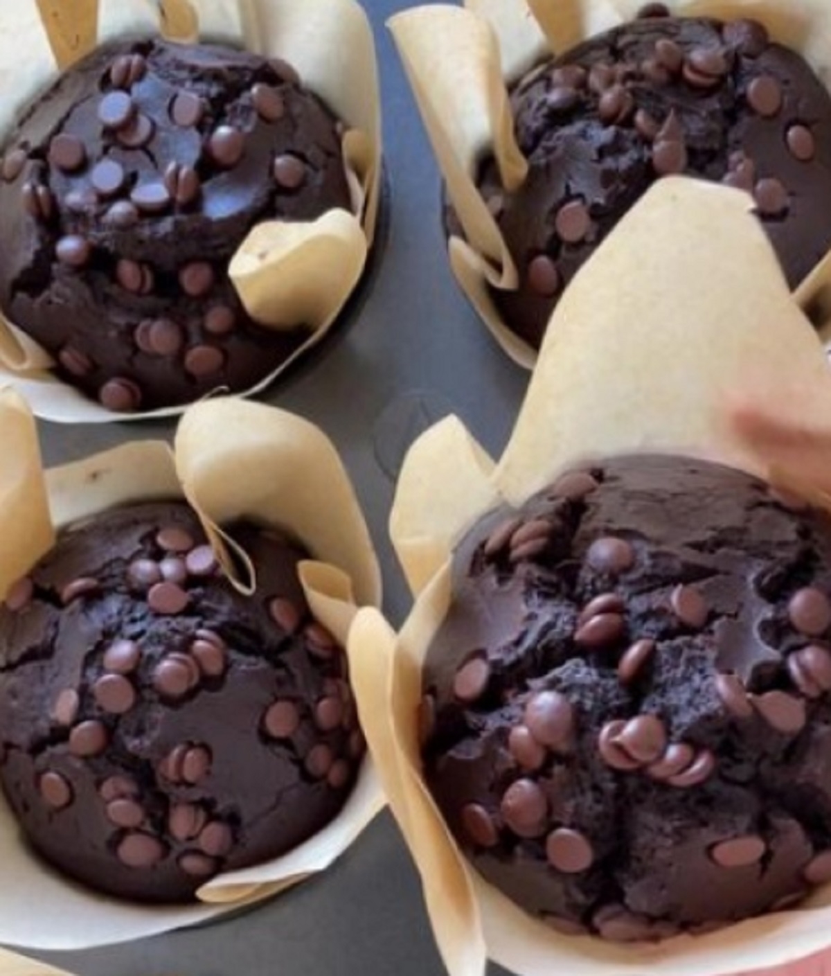 Recette: Muffin au chocolat et avocat.