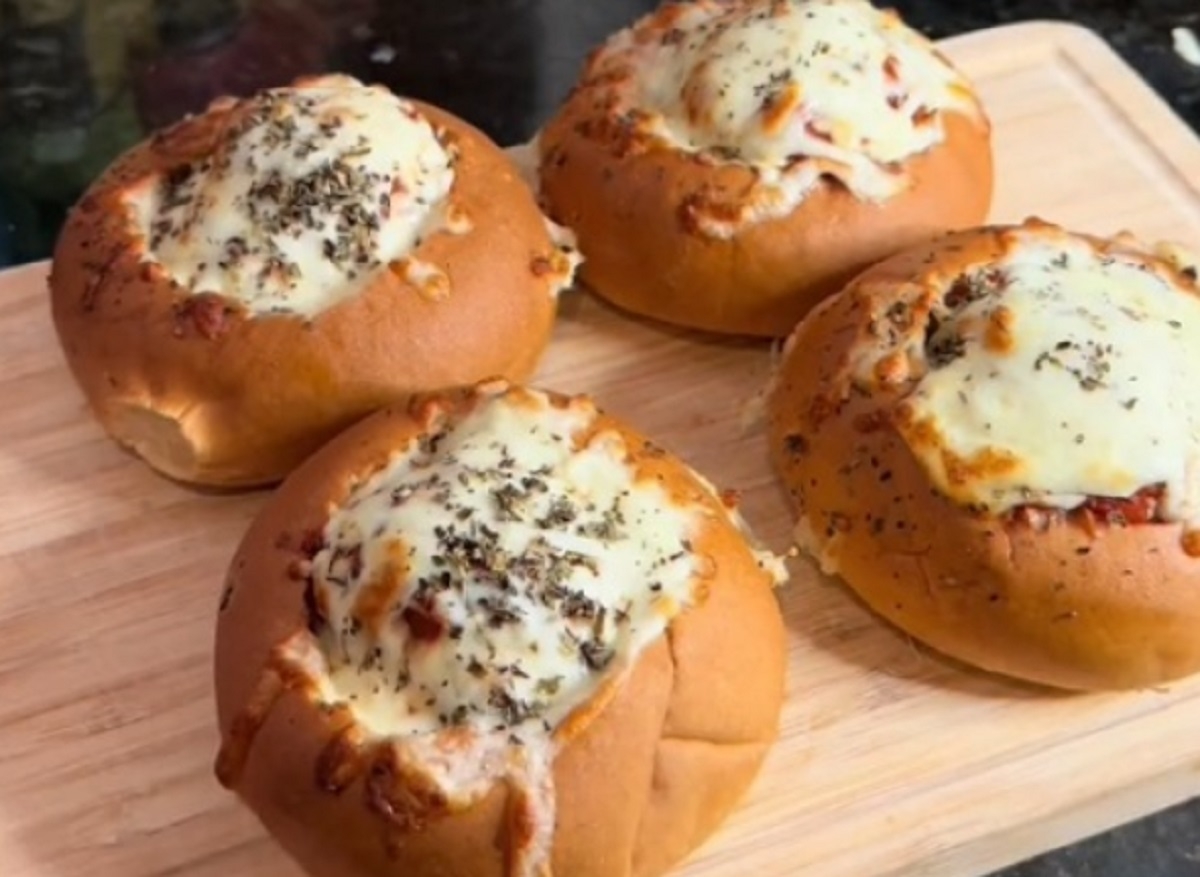 Recette: Petits pains farcis au boeuf hach et gratin.