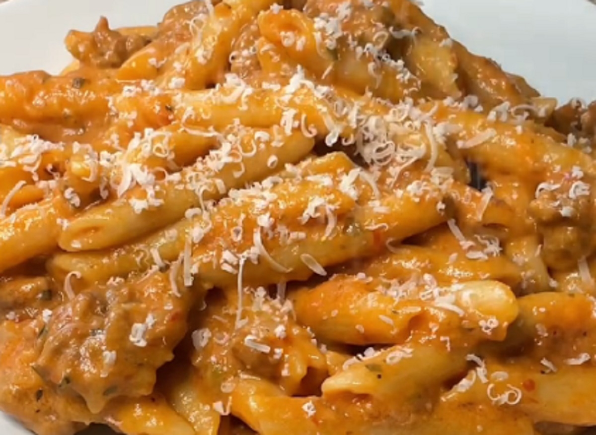 Recette: Ptes au fromage boursin et tomate.