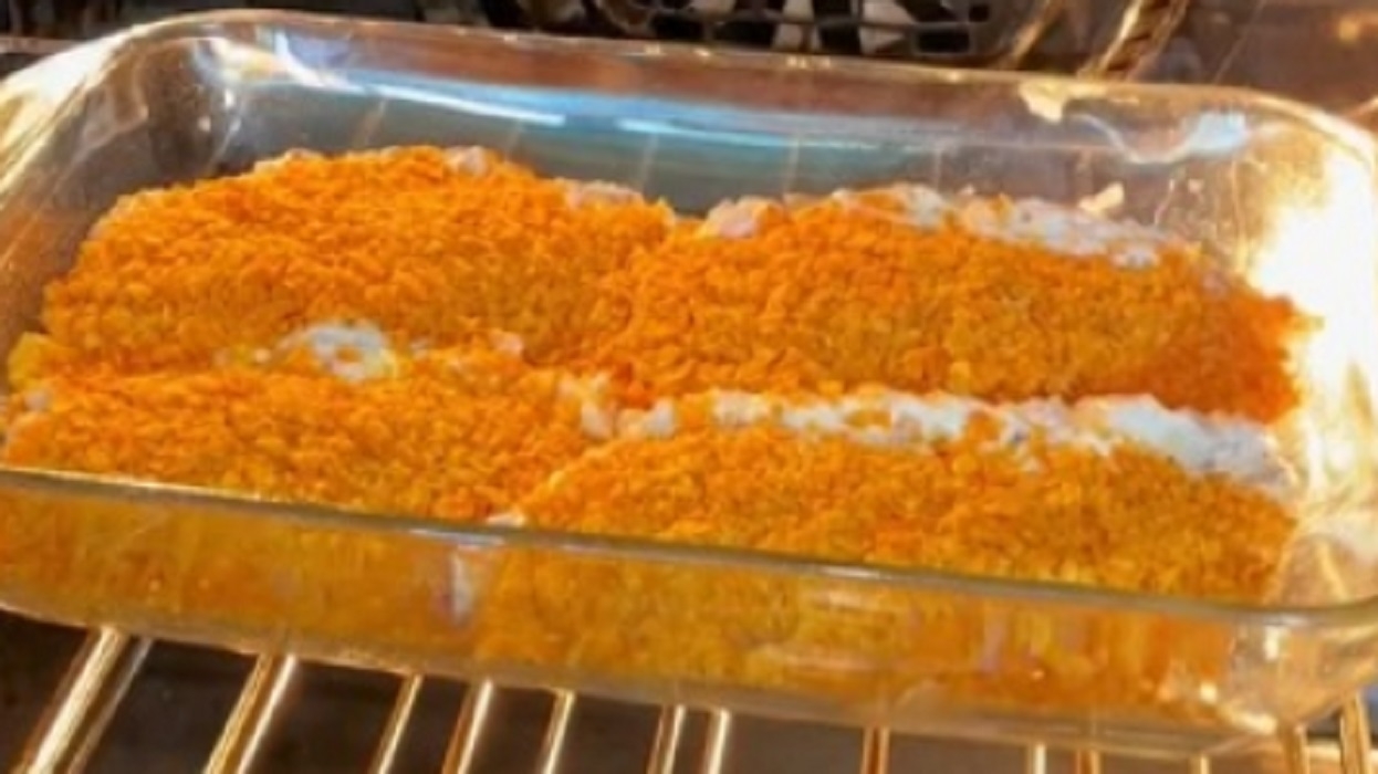 Recette: Poitrines de poulet�Doritos.