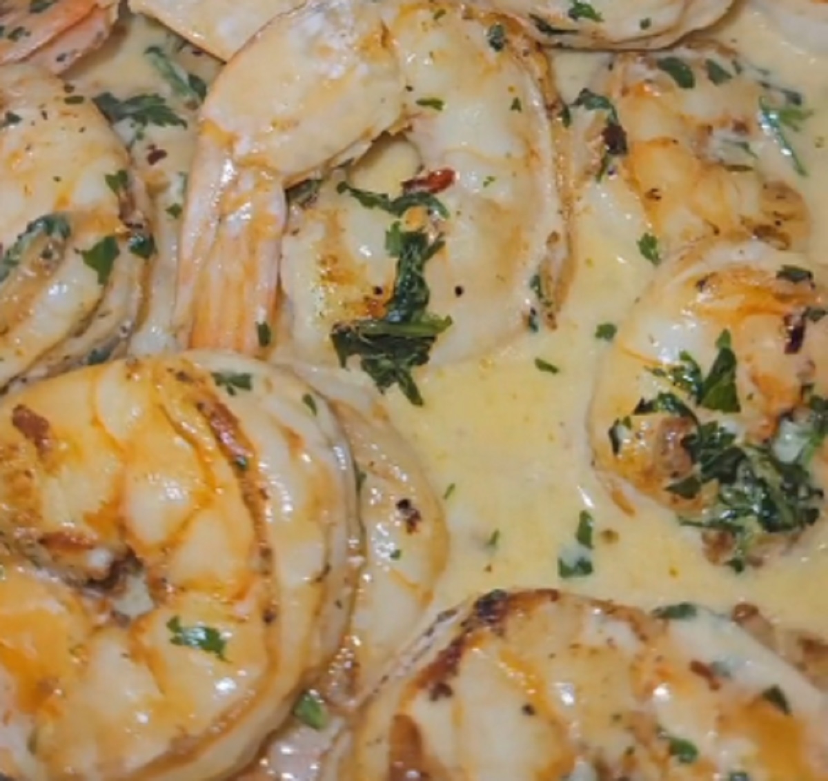 Recette: Crevettes � la cr�me, vin et�ail.