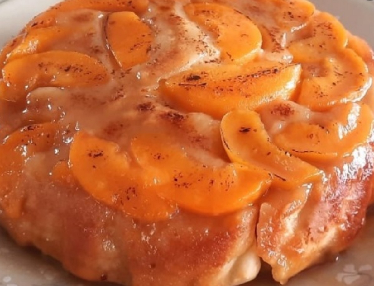 Recette: G�teau renvers� aux p�ches