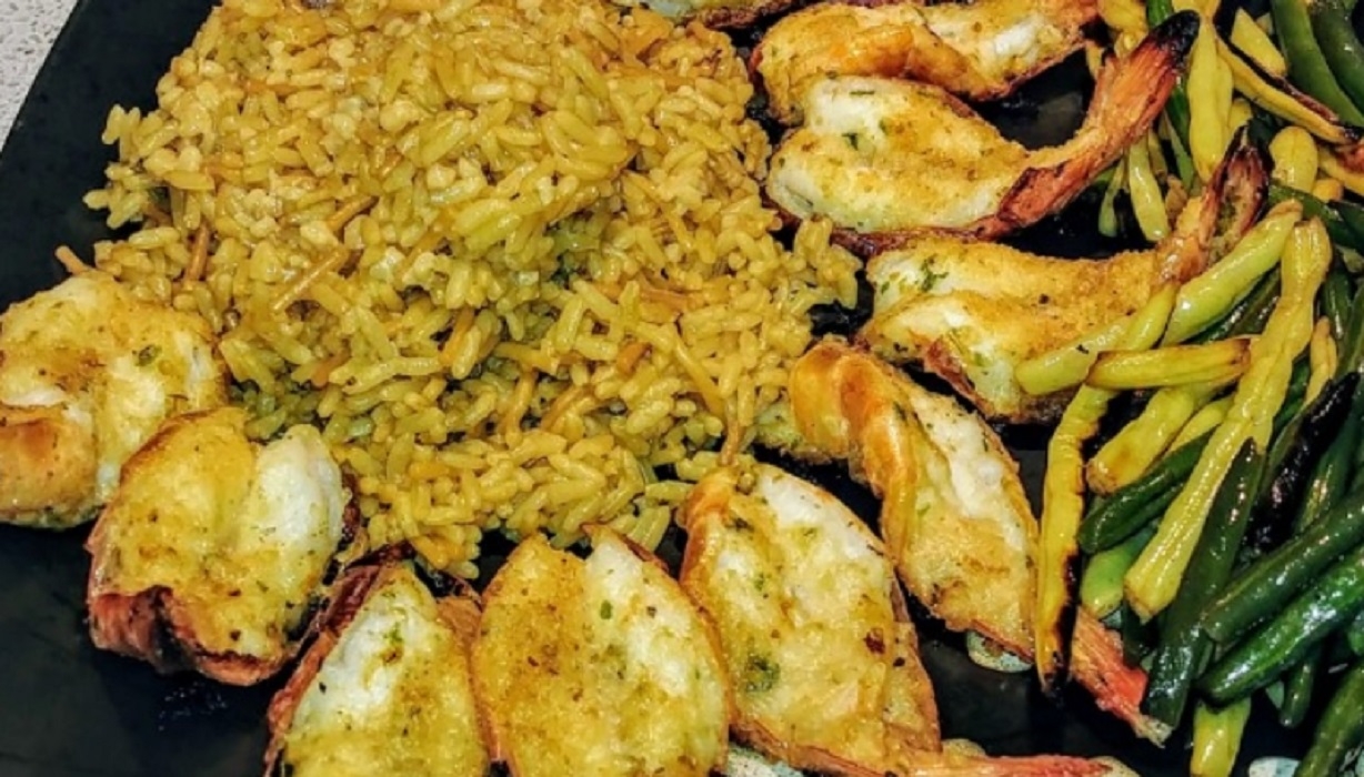 Recette: Crevettes papillon � l'ail.