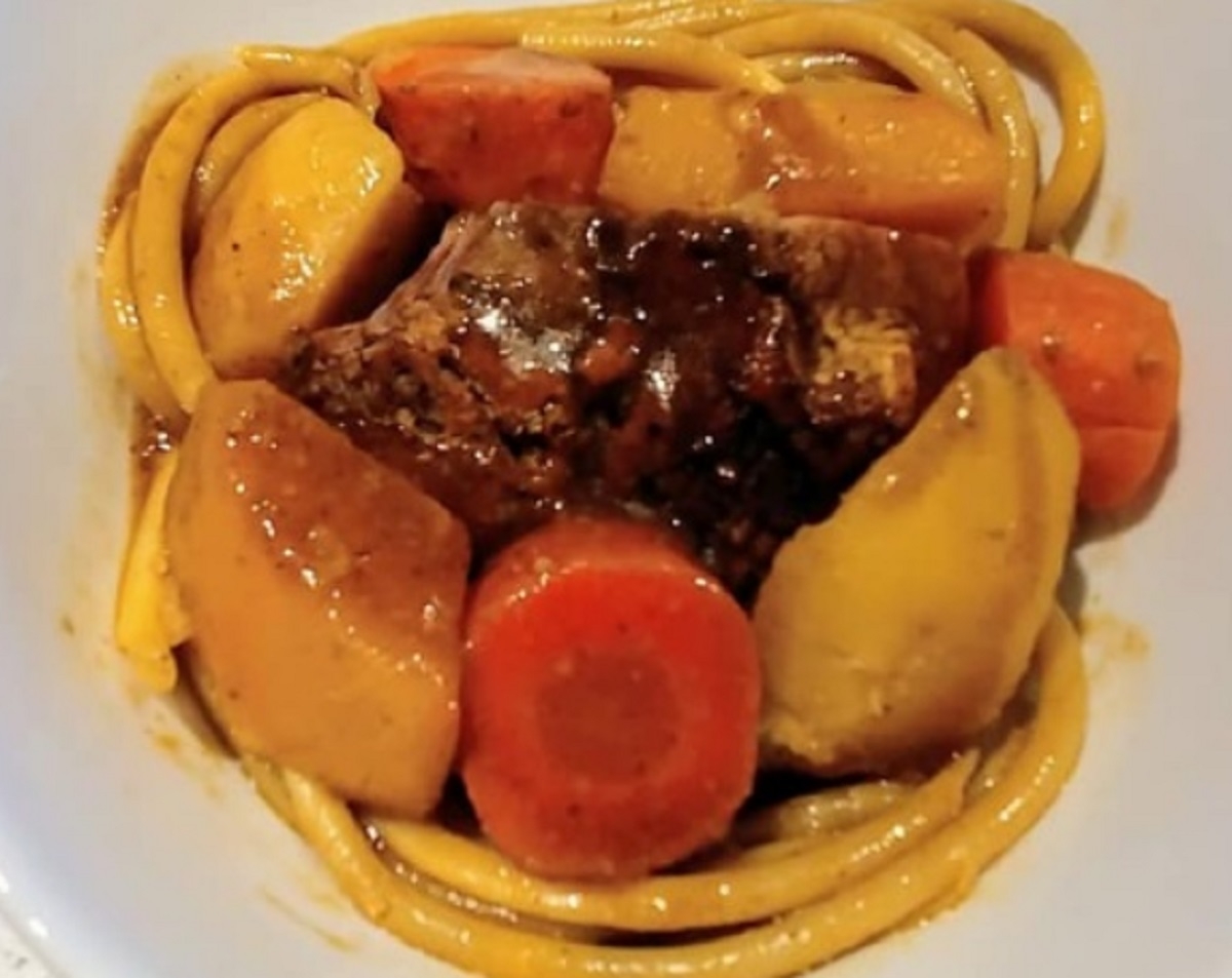 Recette: Macaronis long  l'paule de porc.