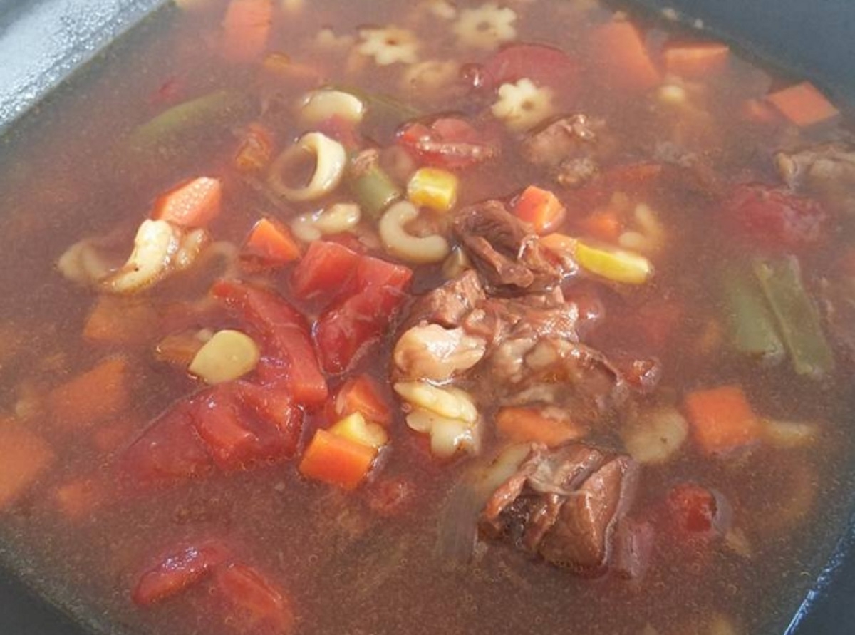 Recette: Soupe repas de boeuf effiloch.