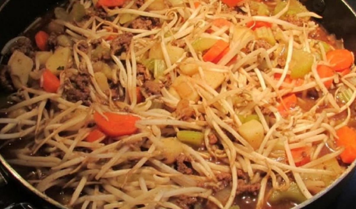 Recette: Chop suey au boeuf hach� et l�gumes.