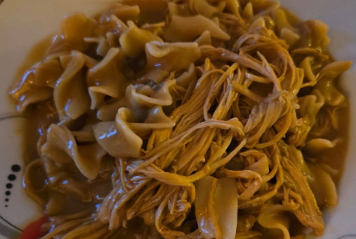 Recette: P�tes au poulet effiloch�.