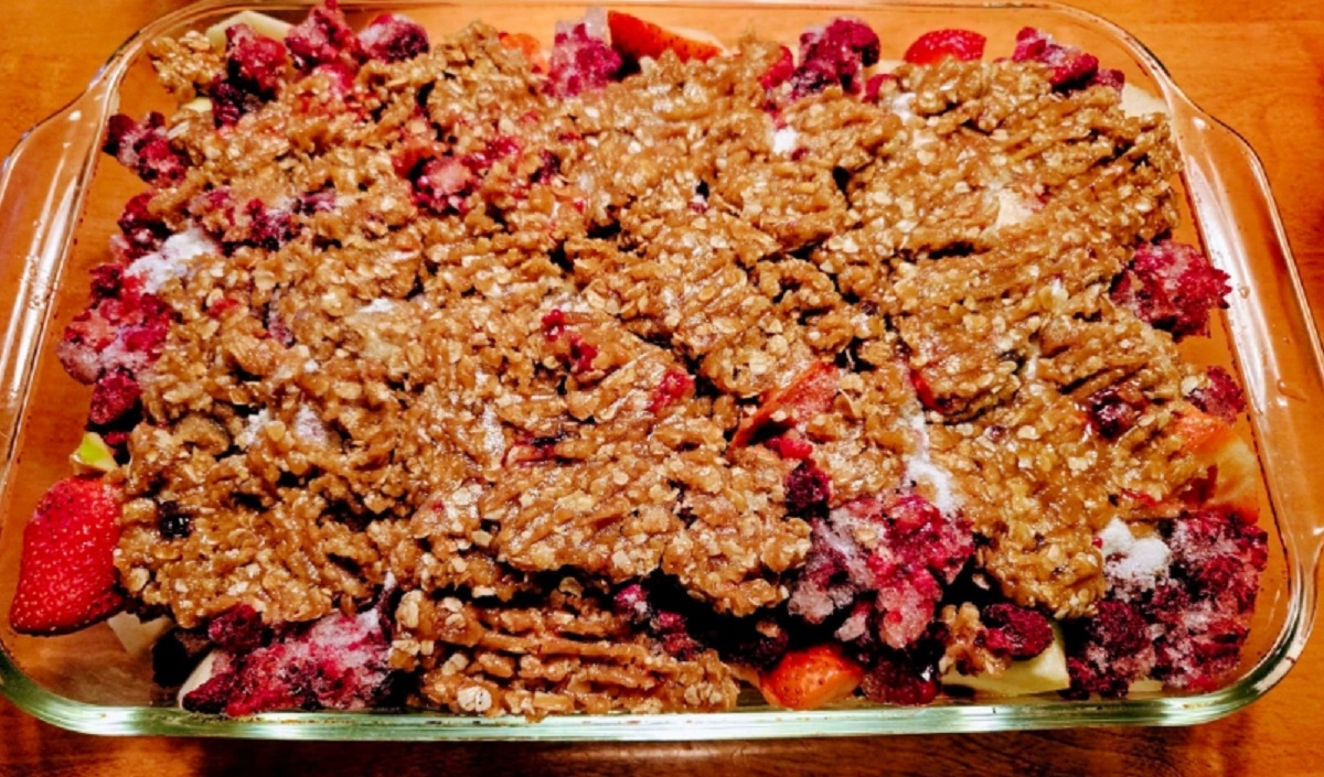 Recette: Croustade aux pommes, framboises et fraises.