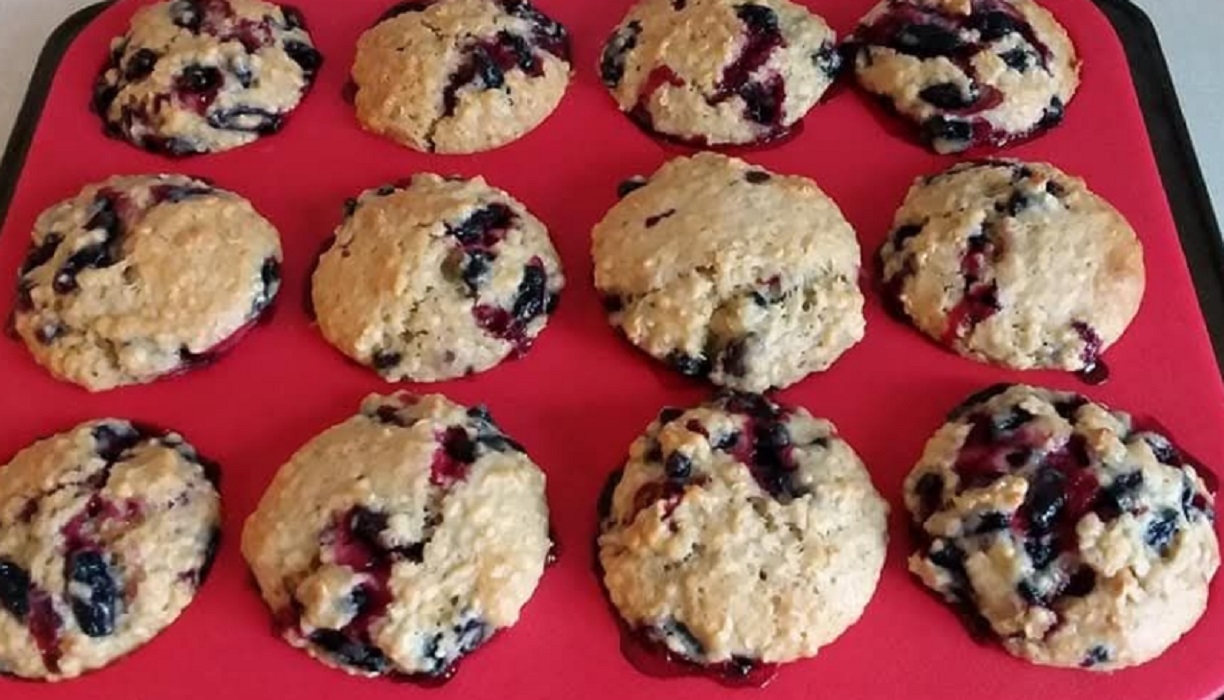 Recette: Muffins avoine et bleuets top d�lice de maman.