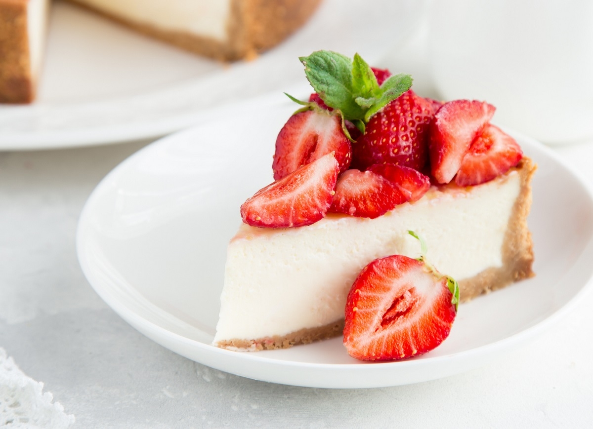 Recette: G�teau au fromage et aux fraises.