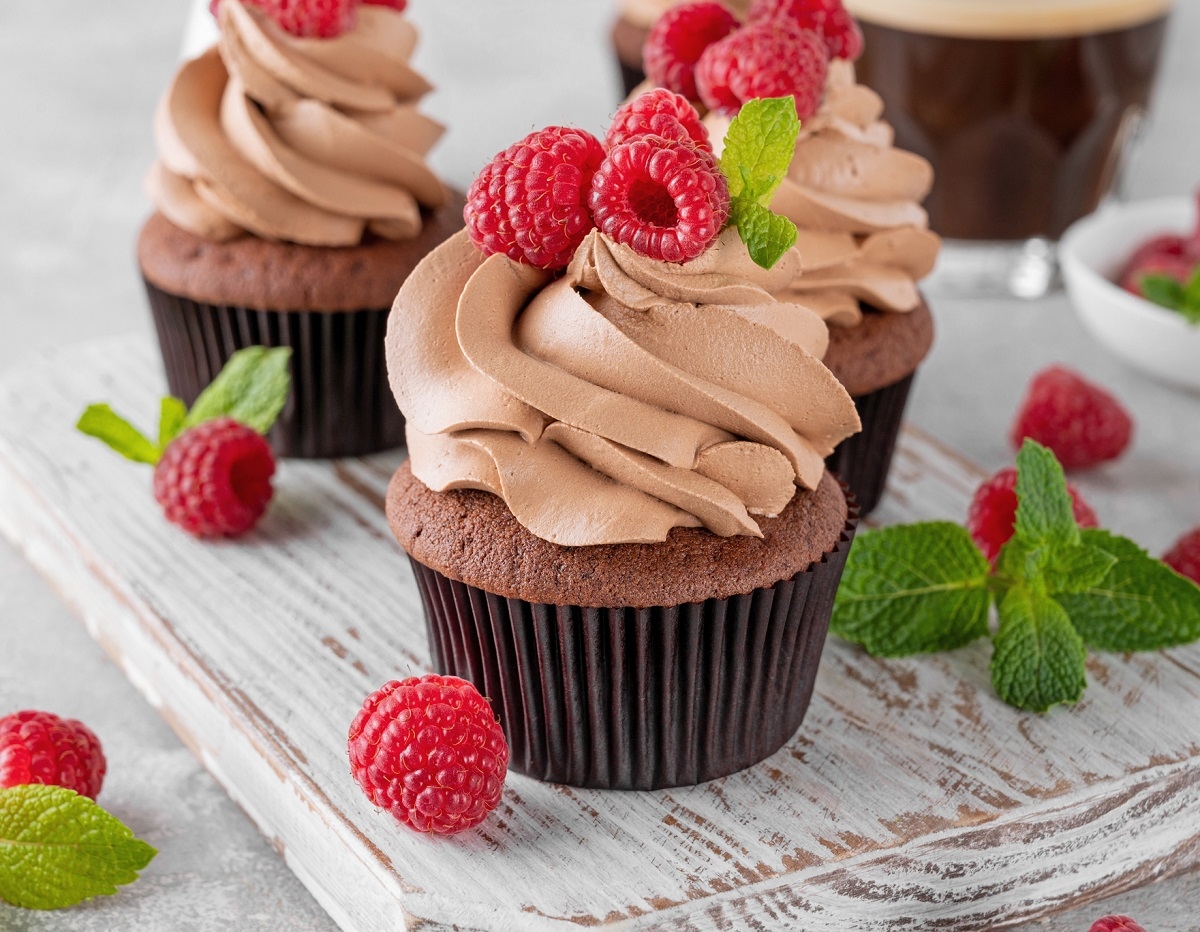Recette: Muffins au chocolat et framboises.