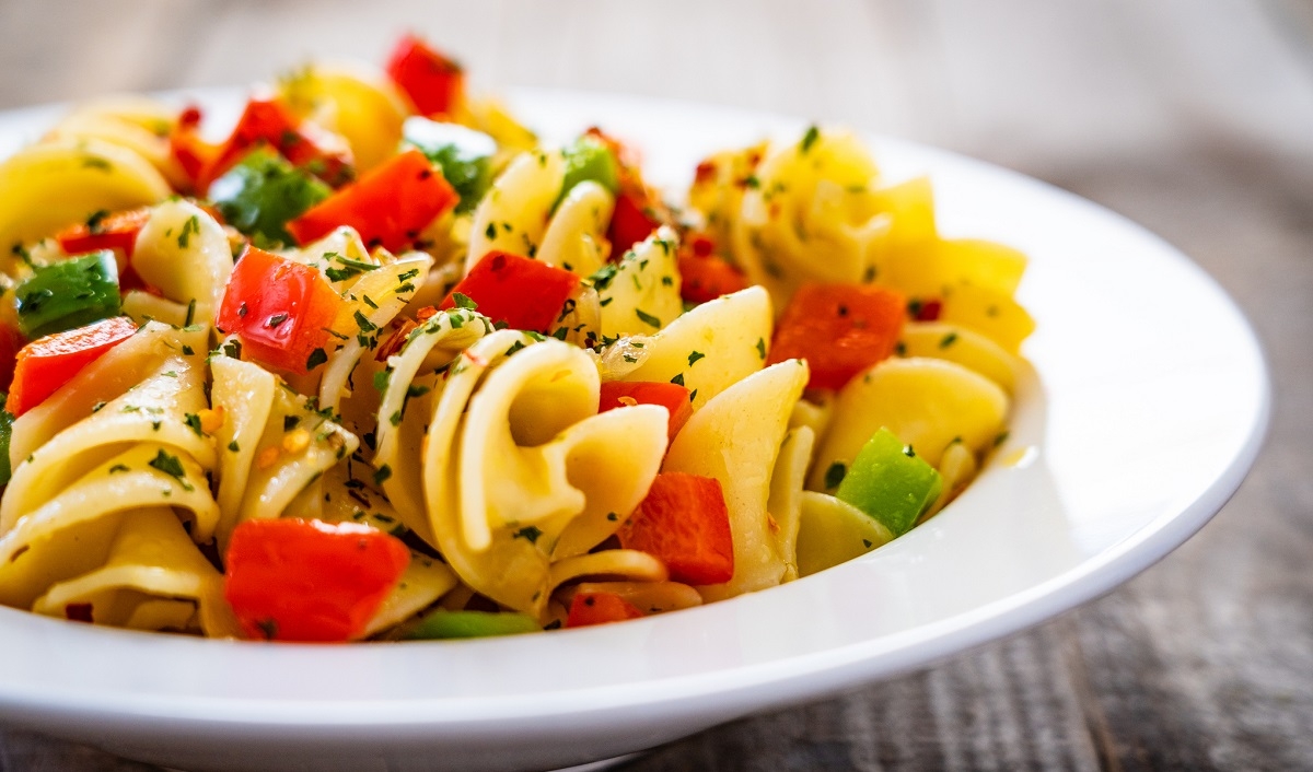 Recette: Salade aux ptes et aux lgumes.
