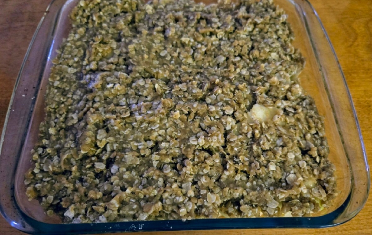 Recette: Croustade aux pommes et aux raisins verts.