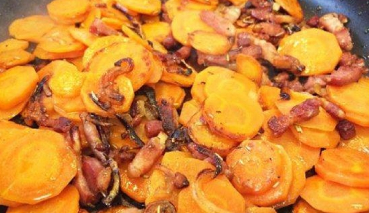 Recette: Carottes, oignon et lardons grill�s.