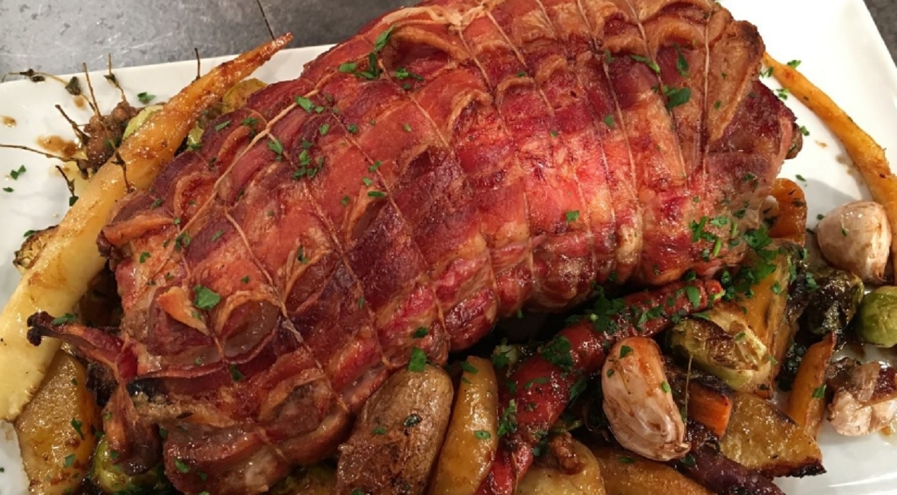 Recette: Rti d'intrieur de ronde et ses lgumes.