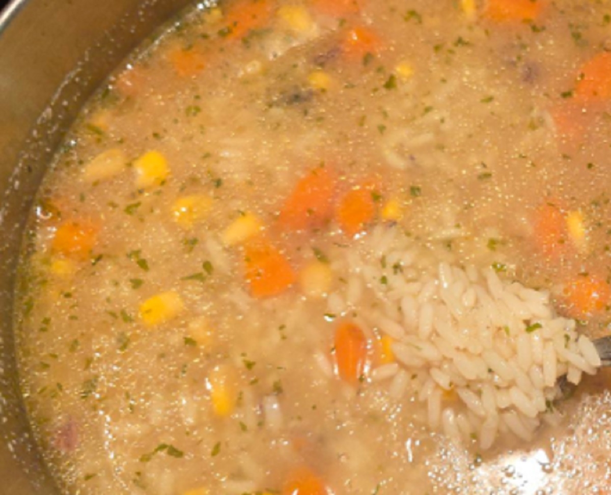 Recette: Soupe au riz et lgumes top dlice.