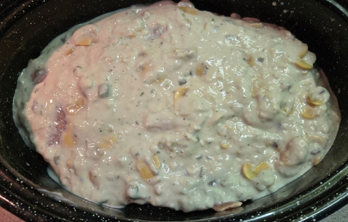 Recette: Steak de porc  la crme de champignon.