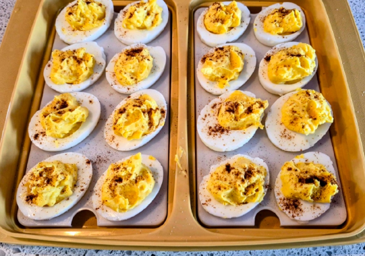 Recette: Oeufs farcis top d�lice de maman.