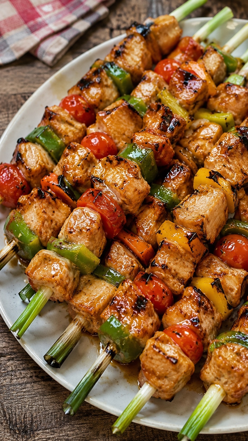 Recette: Brochette de poulet marin�es, sucr�e, sal�e.