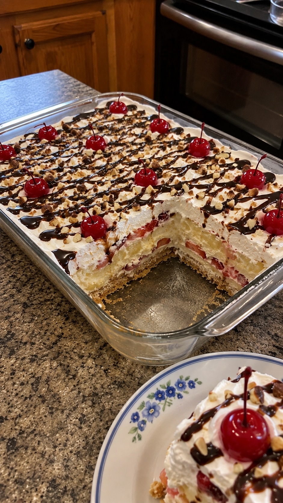Recette : G�teau froid banana split de maman