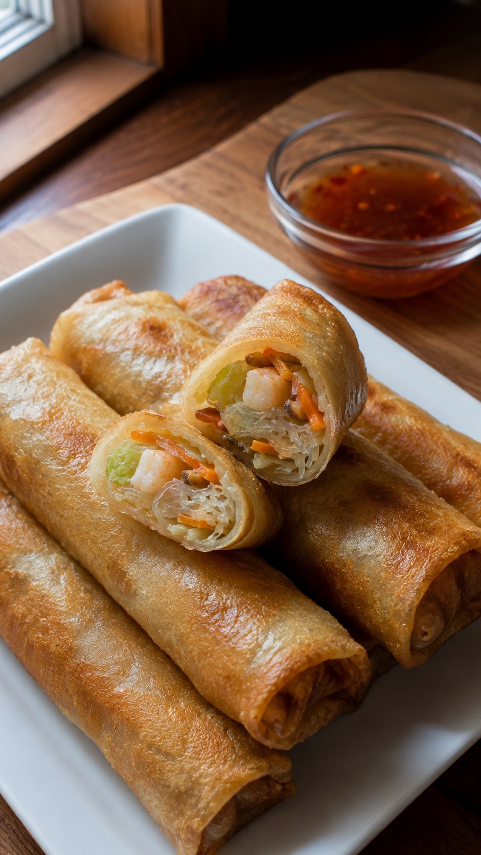 Recette : Rouleaux croustillants aux crevettes