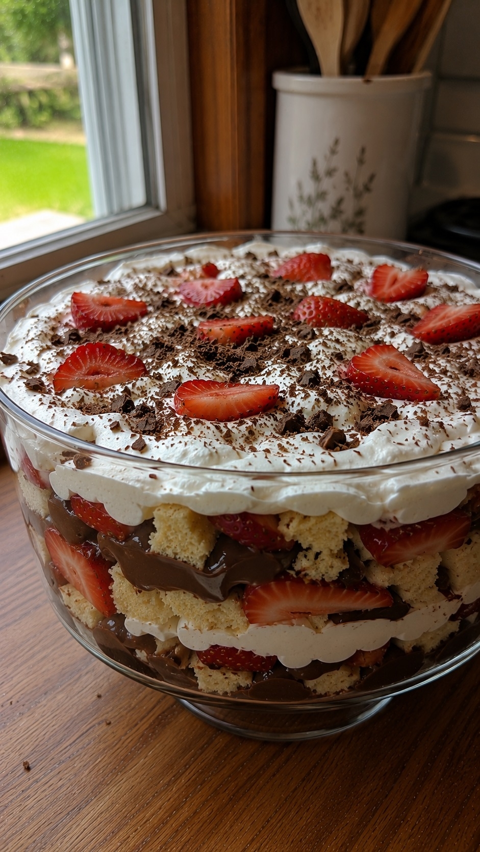 Recette: Bagatelle aux fraises et chocolat.