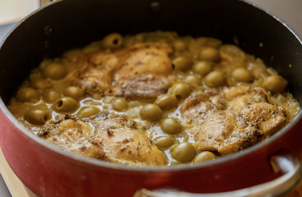 Recette: Cuisses de poulet aux olives et citron.